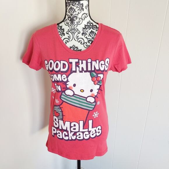 Hello Kitty Christmas Small Packages Tee Shirt - Picture 1 of 3